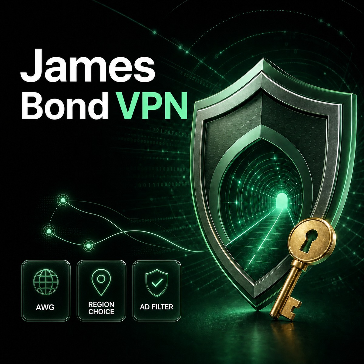 James Bond VPN — secure VPN access with region selection